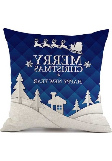 Novahub Yeni Yastık Yastık Oturma Örtüsü Odası Noel Moda Minder Kanepe Ekose Dekorasyon Baskılı 23 Ni Çok Renkli
