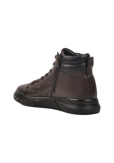 Aspor Kahve Hakiki Deri Düz Erkek Bot