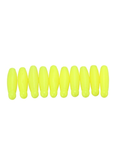 Yuntech01 Yumuşak Pvc Balık Yemi 10 Adet - 5cm 5.8g Sarı, Yüksek Esneklikli, Derin Suda Görünür, Gerçekçi Hareketli Worm Enstrümanı