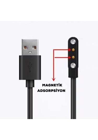 Mobilefix Siyah Haylou Solar Ls05 Akıllı Saat Usb Şarj Kablosu