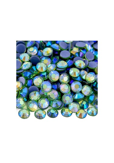 Gymo Premium Kalite Altı Düz Ütü İle Yapışan Hotfix Kristal Taş Ss16 3.8-4mm Light Peridot Ab 720 Adet