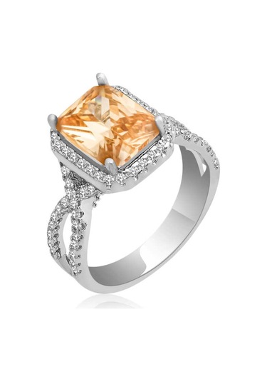 Gümüş Baget Kare Bayan Yüzük (551179913)