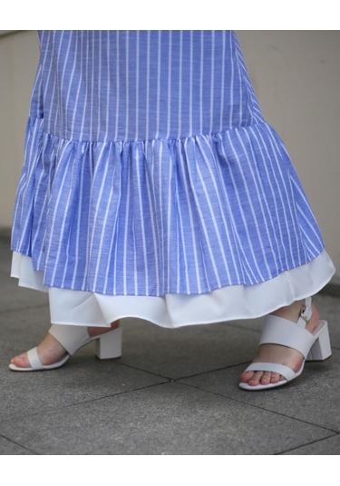 Pastelastore Neva Kadın Elbise Maxi Boy 1020-1 Koyu Mavi