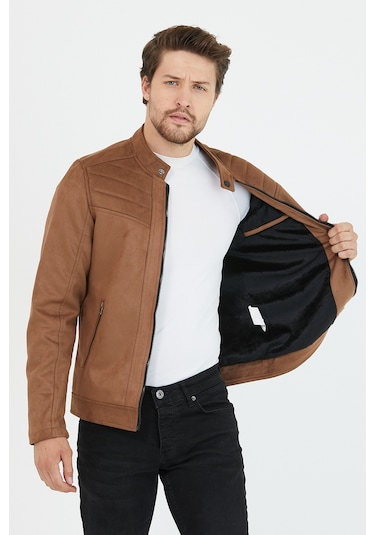 Erkek Kahverengi Dar Kesim Süet Ceket Kahverengi