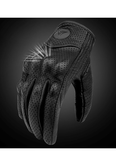 Motowolf Motosikle Eldiven %100 Deri Hava Alan Full Korumalı