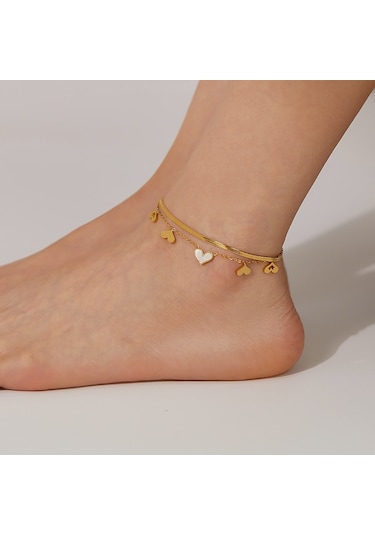 Sones Opk Gz193 Paslanmaz Çelik Çift Katmanlı Kalp Bileklik Altın