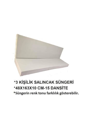 Viphomeconceptltd Salıncak Süngeri 3 Kişilik 48X163 Cm-10 Cm Kalınlık 15 Dansite Şeffaf