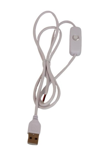 100 Cm Swich Li Usb Erkek Kablo 2 Amper Ucu Açık Anahtarlı Beyaz Usb Kablo