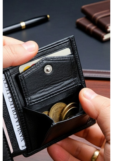 Hakiki Deri Erkek Cüzdan Dik Model 12 Kart - Bozuk Para Bölmeli - İsim Baskılı - Minimalist Tasarı Çok Renkli