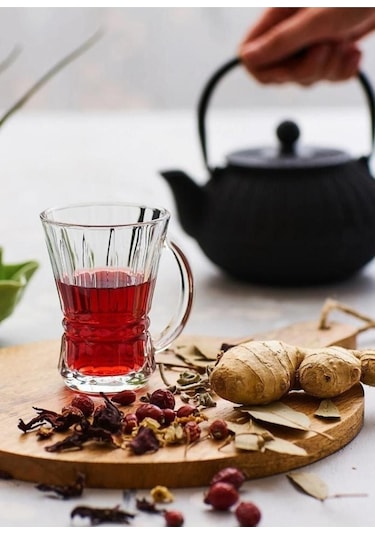 Lav Venüs Kulplu Çay Bardak - 6 Lı Kulplu Çay Bardağı