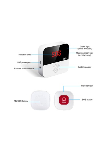 Mufunye Tuya Acil Sos Düğmesi Sos Yaşlı Çağrı Cihazı Wifi Ağ Geçidi Sesli Uyarıcı Bakıcı Çağrı Cihazı Yaşlı