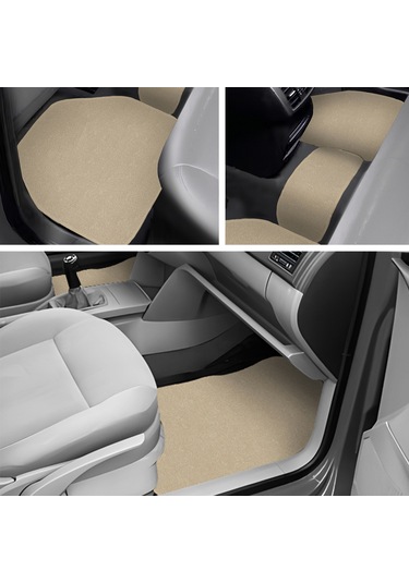 5 Parça Açık Kahverengi Araç Halı Paspas Takımı Ön Ve Arka Uyumlu Taban Koruyucu