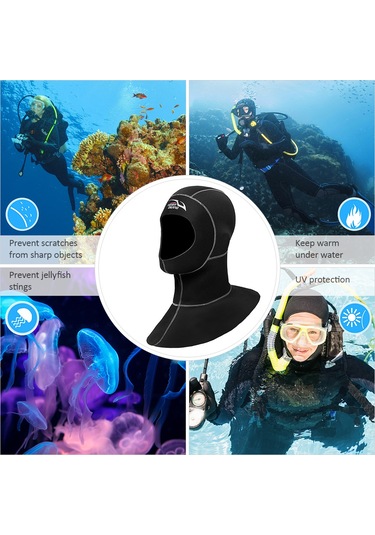 Kosona 3mm Kalın Neopren Dalış Şapka: Kışın Isı Sağlar, Su Altı Sporları İçin Esnek Ve Isı Tutucu - Sarı Çizgili M Boyu