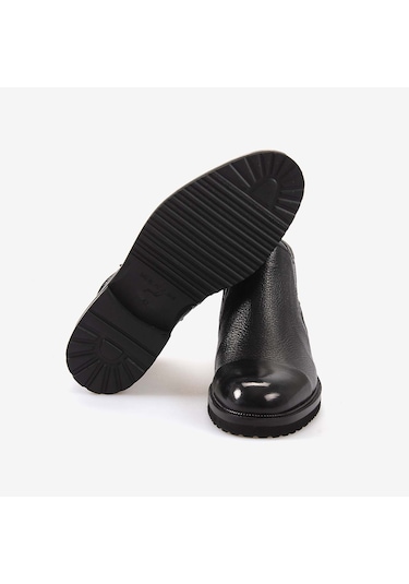 Mocassini Gold Hakiki Deri Erkek Bot C939 Siyah Buffalo