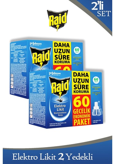 Elekro Likit 2 Yedek 60 Gece Ekonomik Paket Sivrisineklere Karşı X 2 Adet