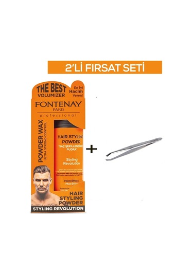 Fontenay Saç Şekillendirici Pudra Toz Wax Ultra Strong Turuncu + Cımbız No:209 2'li Set