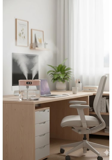 Blic Bhw-13 Pembe Digital Çift Sprey Hava Nemlendirici 1.5 Litre Kapasiteli, Ultrasonik Soğuk Buhar