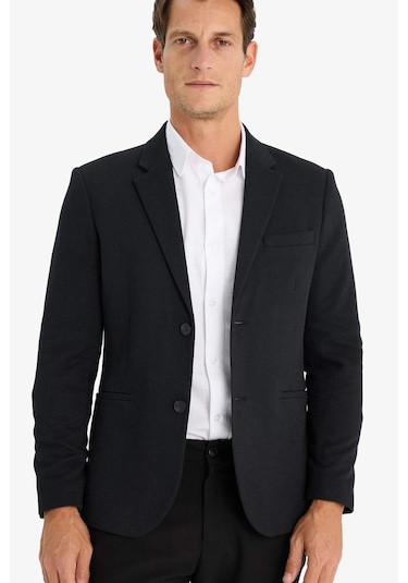DeFacto Slim Fit Dar Kesim Astarlı Düğmeli Blazer Ceket N0503AZ25SPBK27