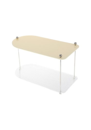 Suntek Katmanlı Vanity Organizatör Tepsi Yatak Mutfak Dresser Baharat Rafı 2 Katmanlı Beyaz