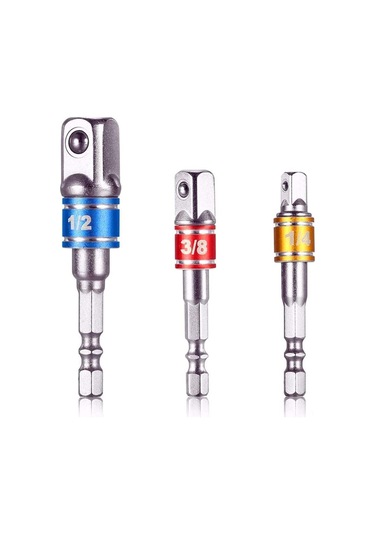 Yifomall Çelik Mıknatıslı 3'lü Adaptör Seti - 1/4", 3/8", 1/2" - Çift Oluklu - Otomobil Ve Ev Tamiri İçin