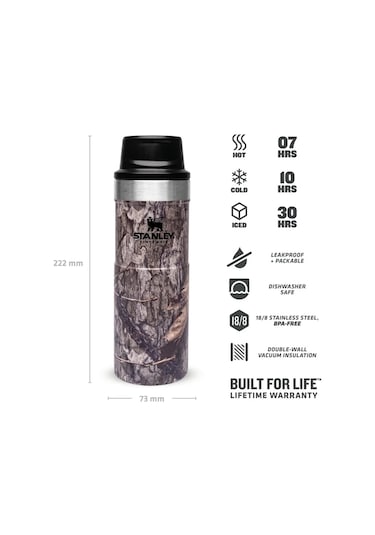 Stanley Klasik Trigger Action Seyahat Bardağı 0.47 L Ağaç Desenli