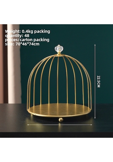 Wezone Av Kafesi Desenli Demir Raf - Altın, Dönebilen Masaüstü Kosmetik/ürün Depolama, Avrupa Stili Dekoratif Organizer Diğer