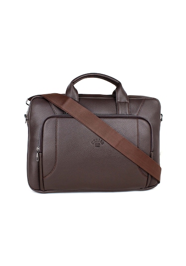 Kahverengi Evrak Ve Laptop Çantası 15,6 İnç Unisex Kahverengi