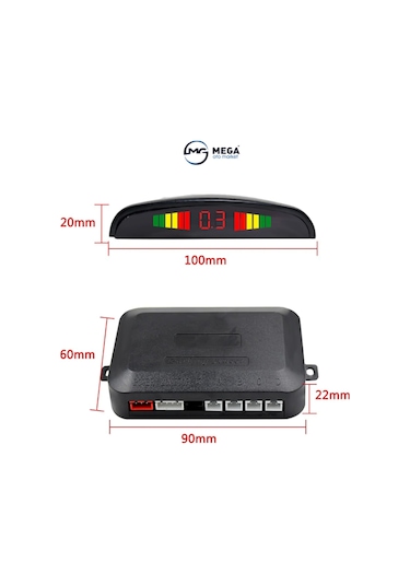 Park Sensörü Dijital Ekranlı Araç Ses İkazlı 22 Mm 4 Renk Siyah N11.405