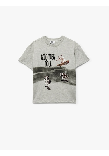 Koton Gri Erkek Çocuk T-shirt 5skb10615tk Gri