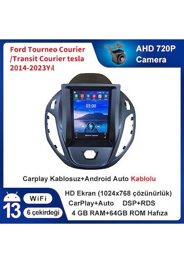 Ford Tourneo /transit Courier Tesla 2014-2023yıl 4gb Ram 64gb Rom