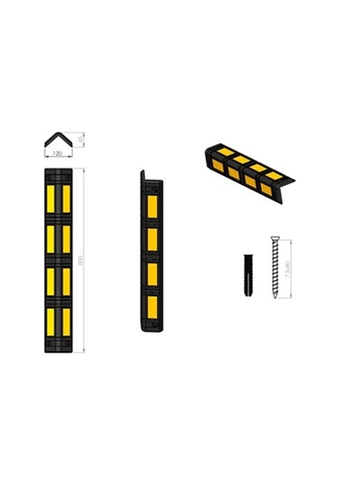 Kauçuk Köşe Kolon Koruma Eko Petekli Onlu Set (534231656)