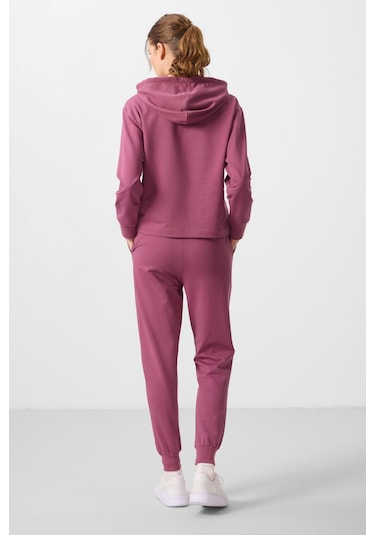 Soft Vişne Kapüşonlu Oversize Kadın Eşofman Takım - 95336 Soft Vişne/soft Vişne