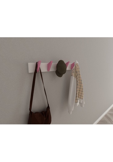 Hepsi3boyutlu Modern Duvar & Kapı Kanca Askılık - 5 Adet Pembe Kanca Askılık - Model No : 5 Pembe
