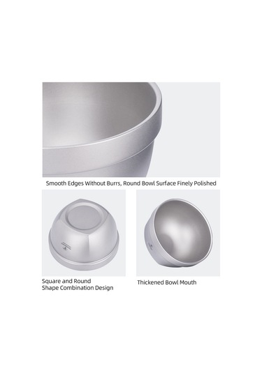 Tomshoo Ultralight Ti Çift Katmanlı Kase Açık Kamp Piknik Pirinç Gümüş