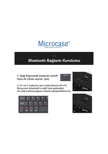 Microcase AL3560 Tablet İçinBluetooth Touchpadli Klavye Mouse Set