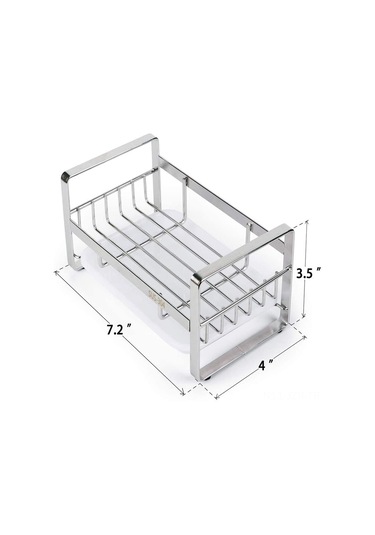 Geeroyoo Stainless Steel Kitchen Sink Organizer: Dishcloth Holder, Faucet Mounted Storage Rack, Silver Gümüş
