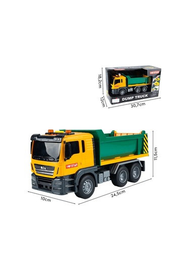 Sesli Işıklı Pilli Damperli Oyuncak Harfiyat Kamyonu