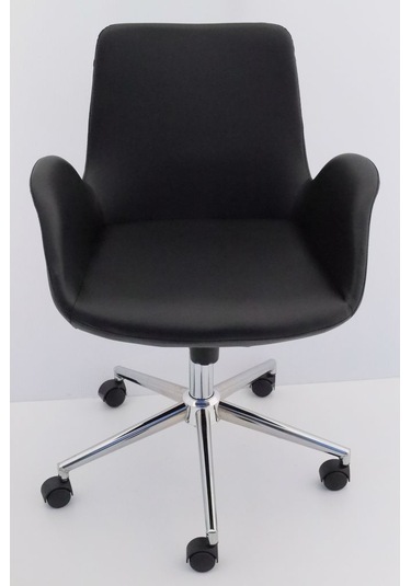 Hava Siyah Deri Ofis Çalışma Koltuğu
