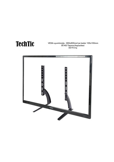Techtic Tv Stand Masaüstü Stand 32-75inç Sabit Tv Yükseltme Lcd