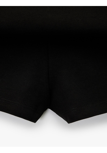 Koton Slim Fit Metal Aksesuar Detaylı Mini Şort Etek Siyah 6wal70040ık Siyah