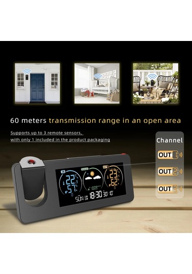 Projeksiyon Saati Duvar Dijital Alarm Elektronik Hava İstasyonu