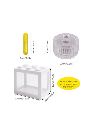 Youmex Küçük Akvaryum Mini Balık Kumu 12x8x10.5cm Sarı Plastik Akvaryum Balık Yetiştirme Kutusu