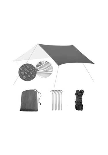 Prestigegoods Çok Fonksiyonlu Açık Su Geçirmez Güneş Tente, Plaj Çadırı, Pergola Siyah, Dayanıklı, Kolay Kurulum Siyah