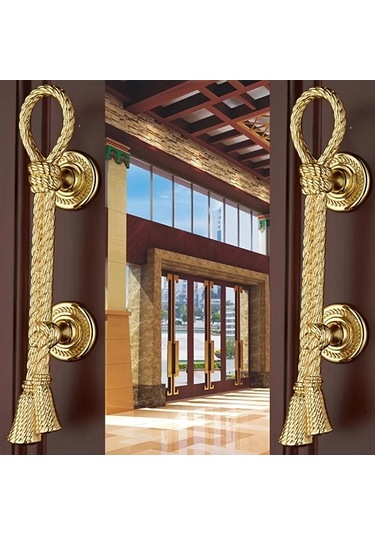 Willowhaven 1 Adet Avrupa Tarzı Altın Renk Pirinç Kapı Kolu, Ofis Ve Ev Dekorasyonu İçin Sürgülü Kapı Aksesuarı