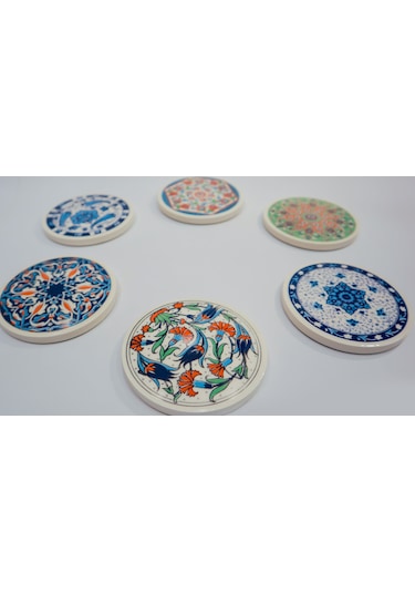 Seramik Çini Desenli Bardak   Altlığı