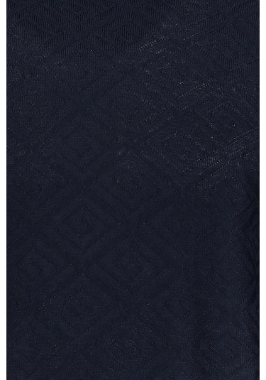 Finesuits Erkek Desenli Yünlü Kazak 2422201020.dsoyr Lacivert