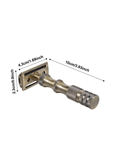 Gajeena Klasik Tasarım Metal Tıraş Bıçağı - Antik Bakır Renkli, Kaymaz Tutuş, Sade Ve Kontrollü Tıraş Deneyimi
