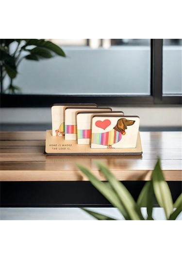 Dachshund Severler İçin 4'lü Bardak Altlığı Seti - Ulzyvf Option 2 Emphasis On The Set : Ulzyvf 4'lü Bardak Altlığı Seti - Dachshund Temalı, Şık Tasarım Option 3 Short & Sweet : Ulzyvf 4'lü Dachshund Bardak Altlığı Seti - Ev Aksesuarı Diğer