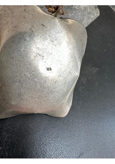 Otantik Doğal Turkuaz Markazit ve Zirkon Taşlı Gümüş Kolye