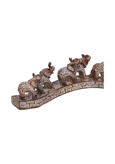 Lüks İşlemeli Köprülü 7li Bereket Fil Biblosu Konsol Vitrin & Masa Süsü Ofis Ev & Yılbaşı Hediyesi 6